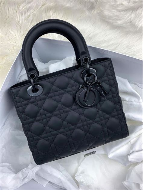 lady dior matte black|black matte lady dior bag.